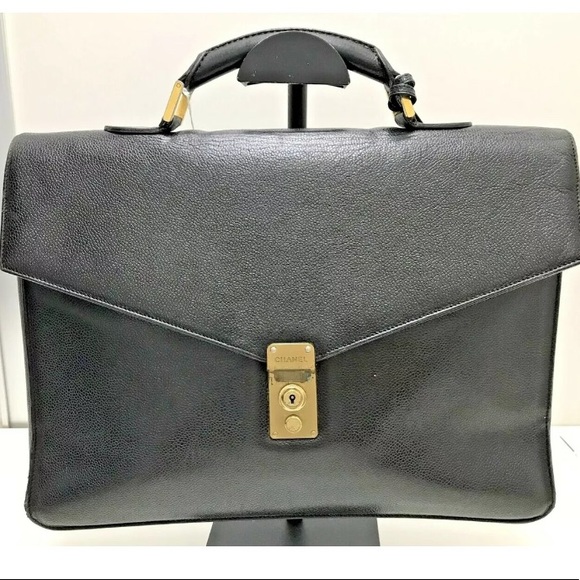 CHANEL Handbags - Chanel caviar leather attaché briefcase w/Keys